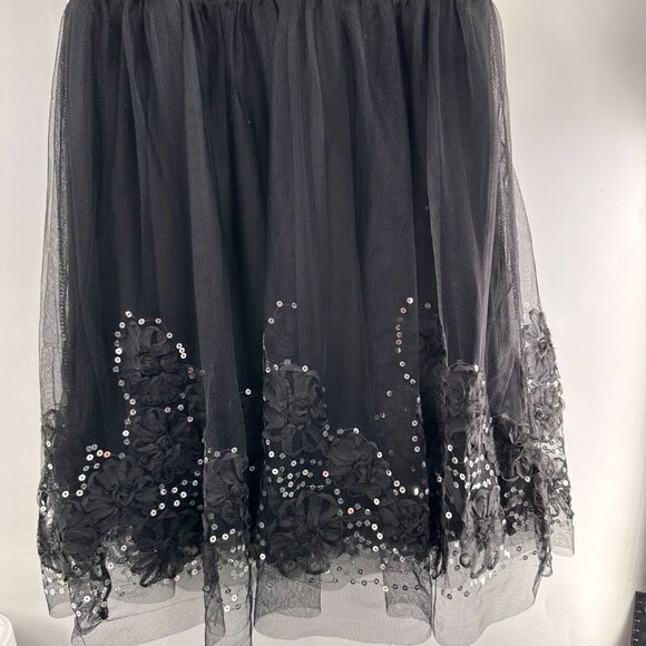 Knitworks Girls White & Black Sleeveless Dress 16 1/2 Necklace Tulle Holiday - Picture 8 of 12